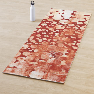 Tapete De Yoga Bolhas Brancas Vermelhas Modernas Abstrato, com pa
