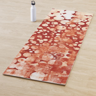 Tapete De Yoga Bolhas Brancas Vermelhas Modernas Abstrato, com pa