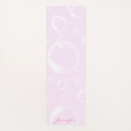 Tapete De Yoga Bolhas rosa Bonito personalizadas Nome Yoga Mat