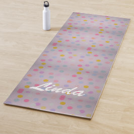 Tapete De Yoga Bolinhas Coloridas Bonitas
