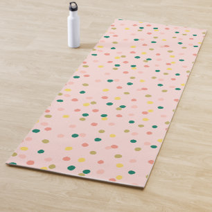 Tapete De Yoga Bolinhas de Confetti Bonito - Verde-Lente