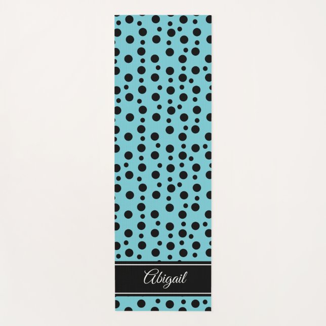 Tapete De Yoga Bolinhas Negra Personalizada Blue Zen Yoga Mat (Frente)