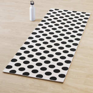 Tapete De Yoga Bolinhas, padrão de Bolinhas, preto e branco