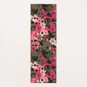 Tapete De Yoga Bolinhas Polcamo rosa e híbrido de camuflagem