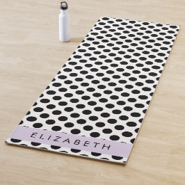 Tapete De Yoga Bolinhas Pretas e Brancas, Pontas, Seu Nome