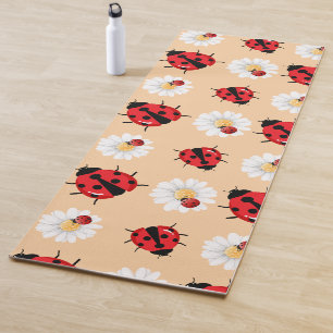 Tapete De Yoga Bolinhas vermelha-branca Ladybug Daisy verão