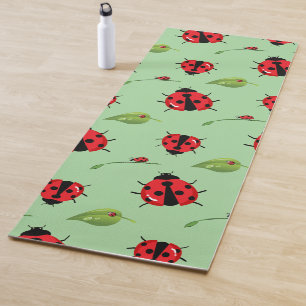Tapete De Yoga Bolinhas vermelha-branca Ladybug Daisy verão