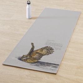 Tapete De Yoga Bonita Coruja de Peixes Ameaçados