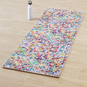 Tapete De Yoga Bonito Arco-Íris Colorido Quedas de Tinta