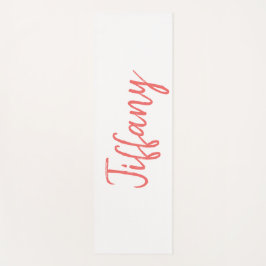 Tapete De Yoga Bonito branco e coral