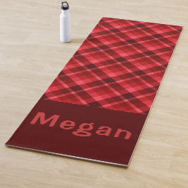Tapete De Yoga Bonito Ruby Red Xadrez Monograma Yoga Mat