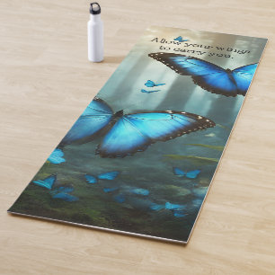 Tapete De Yoga Borboleta Azul Morpho