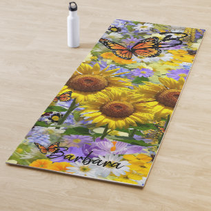 Tapete De Yoga Borboleta de girassol Yoga Mat