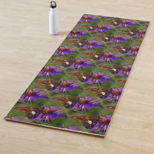 Tapete De Yoga Borboleta Na Arte Da Natureza Da Flor