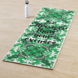 Tapete De Yoga borboleta psicodélica abstrato verde mandala