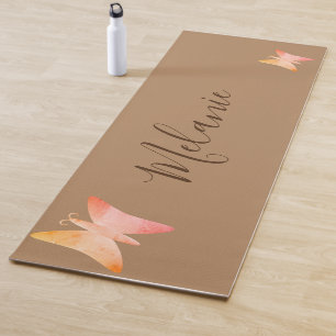 Tapete De Yoga Borboleta Rosa bonito Personalizada