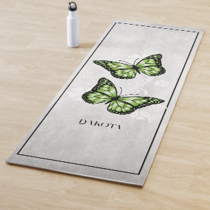 Tapete De Yoga Borboleta Verde Yoga Floral Mat
