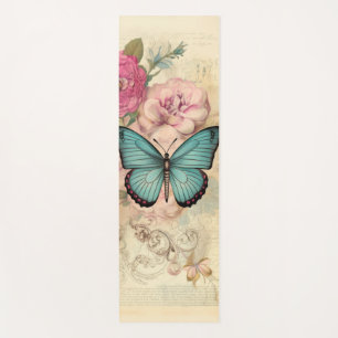 Tapete De Yoga Borboleta Vintage
