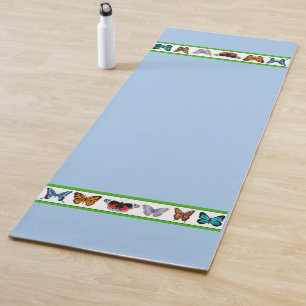 Tapete De Yoga Borboletas Azuis (Coleção Bridget)