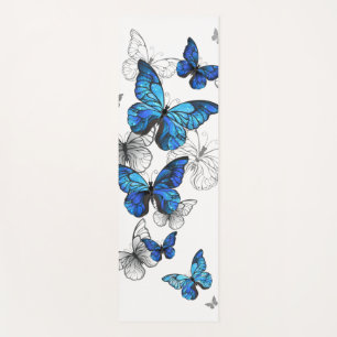 Tapete De Yoga Borboletas Azuis Morpho
