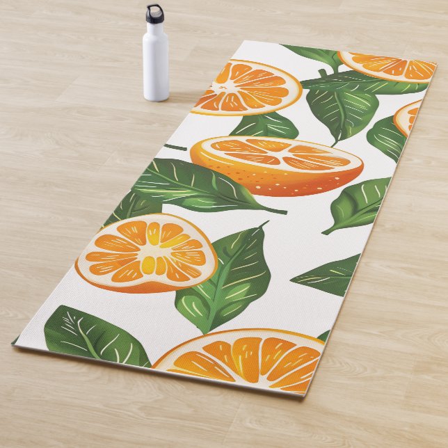 Tapete De Yoga Botanical Fruit Orange Citrus Seamless Pattern (In Situ)