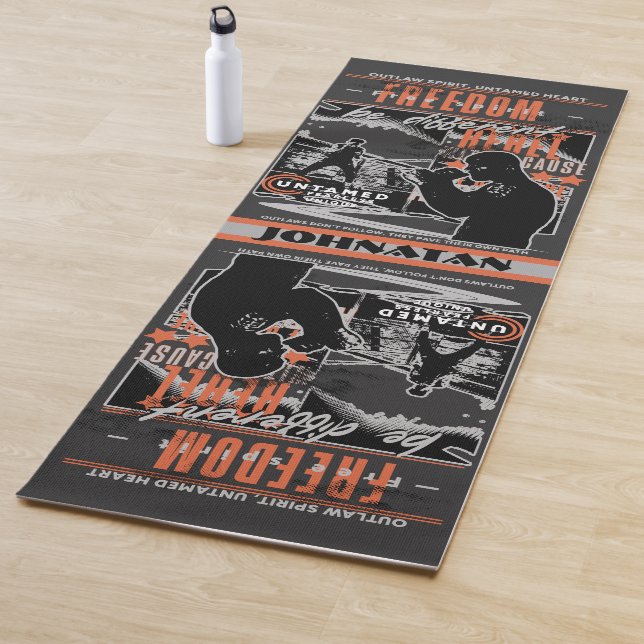 Tapete De Yoga Boxing Motivation Rebel Fighter Gym Training (In Situ)