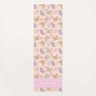 Tapete De Yoga Branca de Borboleta Branca Personalizada