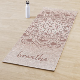 Tapete De Yoga Breathe Chic Rosa Dourado Prática Mandala