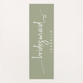 Tapete De Yoga Bridesmaid Script Moderno Minimalista Verde