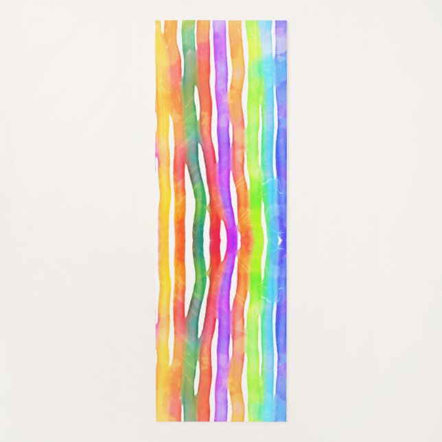 Tapete De Yoga Bright Modern Colorful Yoga Stylish Striped (Frente)
