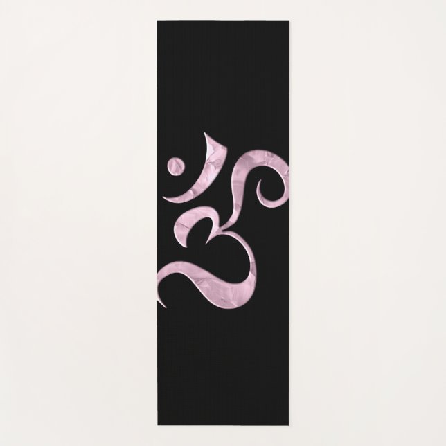 Tapete De Yoga Brilho Rosa Om  (Frente)