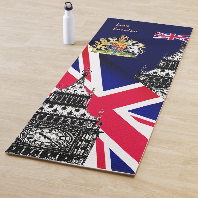 Tapete De Yoga British Flag Mat, Big Ben, símbolos do Reino Unido (In Situ)