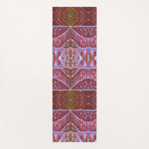 Tapete De Yoga Bronze e Folha Verde Ikat 2 Pouf