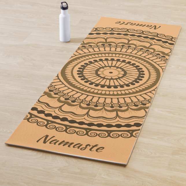 Tapete De Yoga Brown Earth Tones Mehndi Henna Mandala (In Situ)