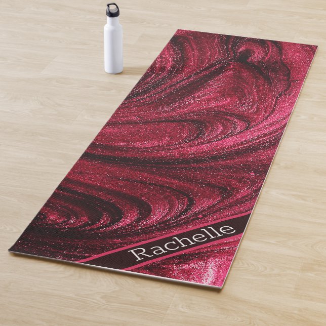 Tapete De Yoga Burgundy Glitter Roda Yoga Mat (In Situ)
