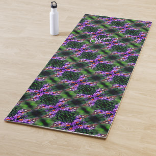 Tapete De Yoga Butterfly On Aster Flower Abstrato Personalizado