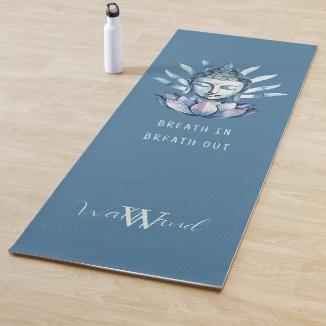 Tapete De Yoga Cabeça de Buda Azul com Lotus Personalizada (In Situ)