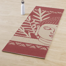 Tapete de Yoga Cabeça de Buda com Palma - Rubi + P