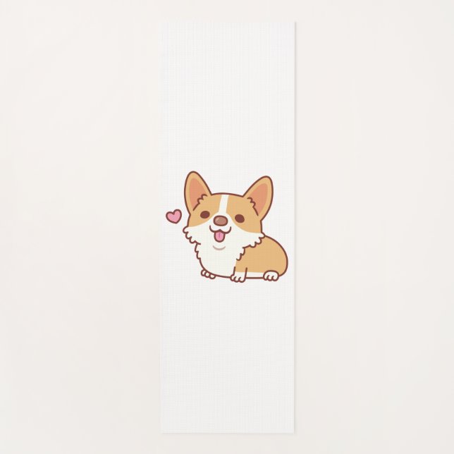 Tapete De Yoga Cachorro Corgi Sorridente (Frente)
