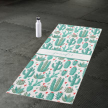 Cacto caprichoso padrão monograma verde branco