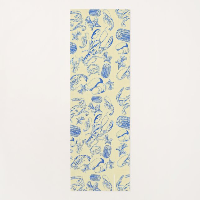 Tapete De Yoga Cajun Seafood Boil - Arte Comida Costeira do Sul (Frente)