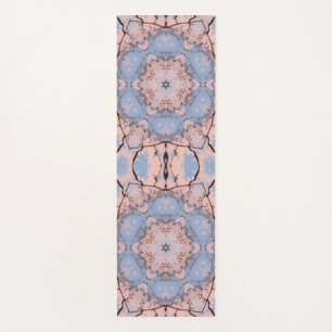 Tapete De Yoga Caleidoscópio Manhã Azul e Rosa Gelado