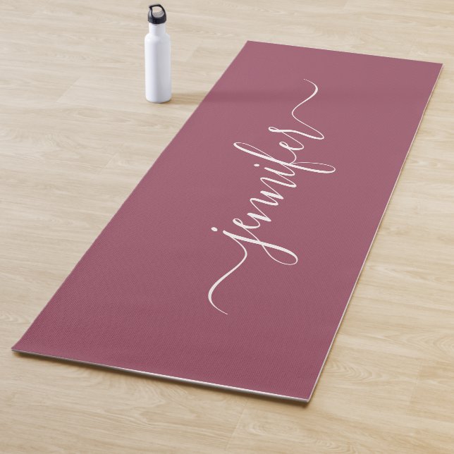 Tapete De Yoga Calligraphy Script Name Rose Gold Elegant Fitness (In Situ)