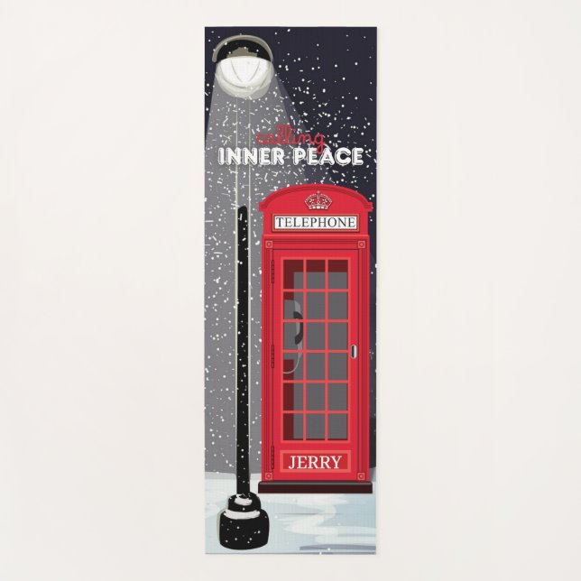 Tapete De Yoga 'Calling Inner Peace' Red London Phone Booth (Frente)