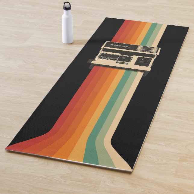 Tapete De Yoga Câmera Retro com Impressão de Arco-íris (In Situ)