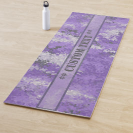 Tapete De Yoga Camo Digi Roxo com texto personalizado