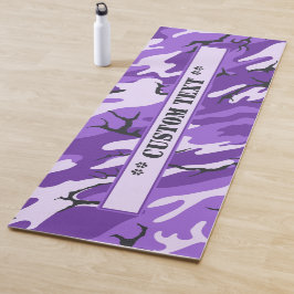 Tapete De Yoga Camo roxo com texto feito sob encomenda