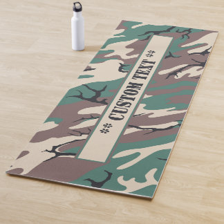 Tapete De Yoga Camo Woodland com texto personalizado
