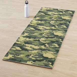Tapete De Yoga Camuflagem Digital Woodland de 8 Bits / Camo
