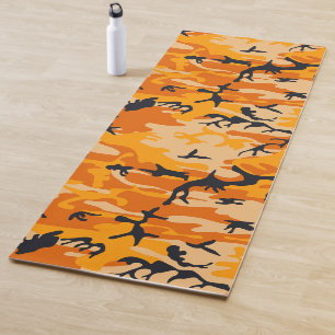 Tapete De Yoga Camuflagem Laranja, Militar, Exército